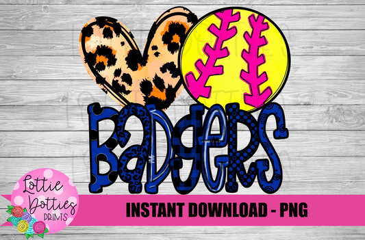 Badgers Softball  Png - Badgers Sublimation Design - Digital Download