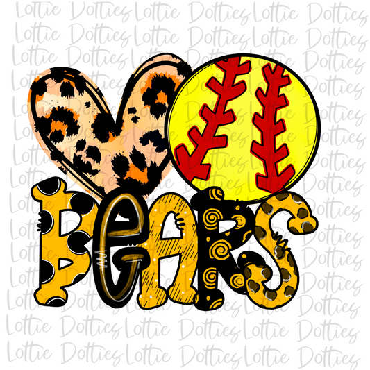 Bears Softball  Png - Bears  Sublimation Design - Digital Download