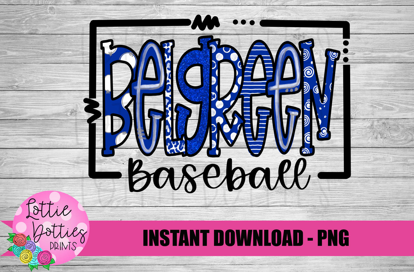 Belgreen Baseball -  PNG - Bulldogs  - Baseball -   Sublimation design - Digital Download