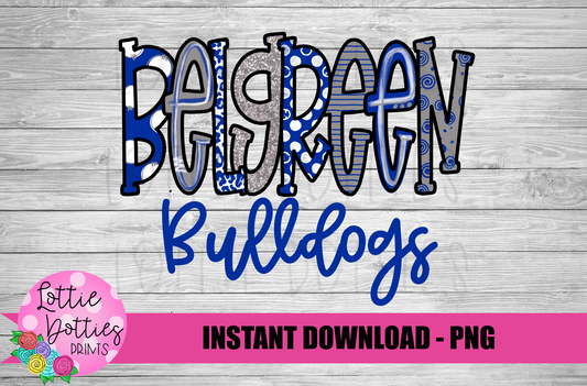 Belgreen Bulldogs -  PNG - Bulldogs  -  Sublimation design - Digital Download