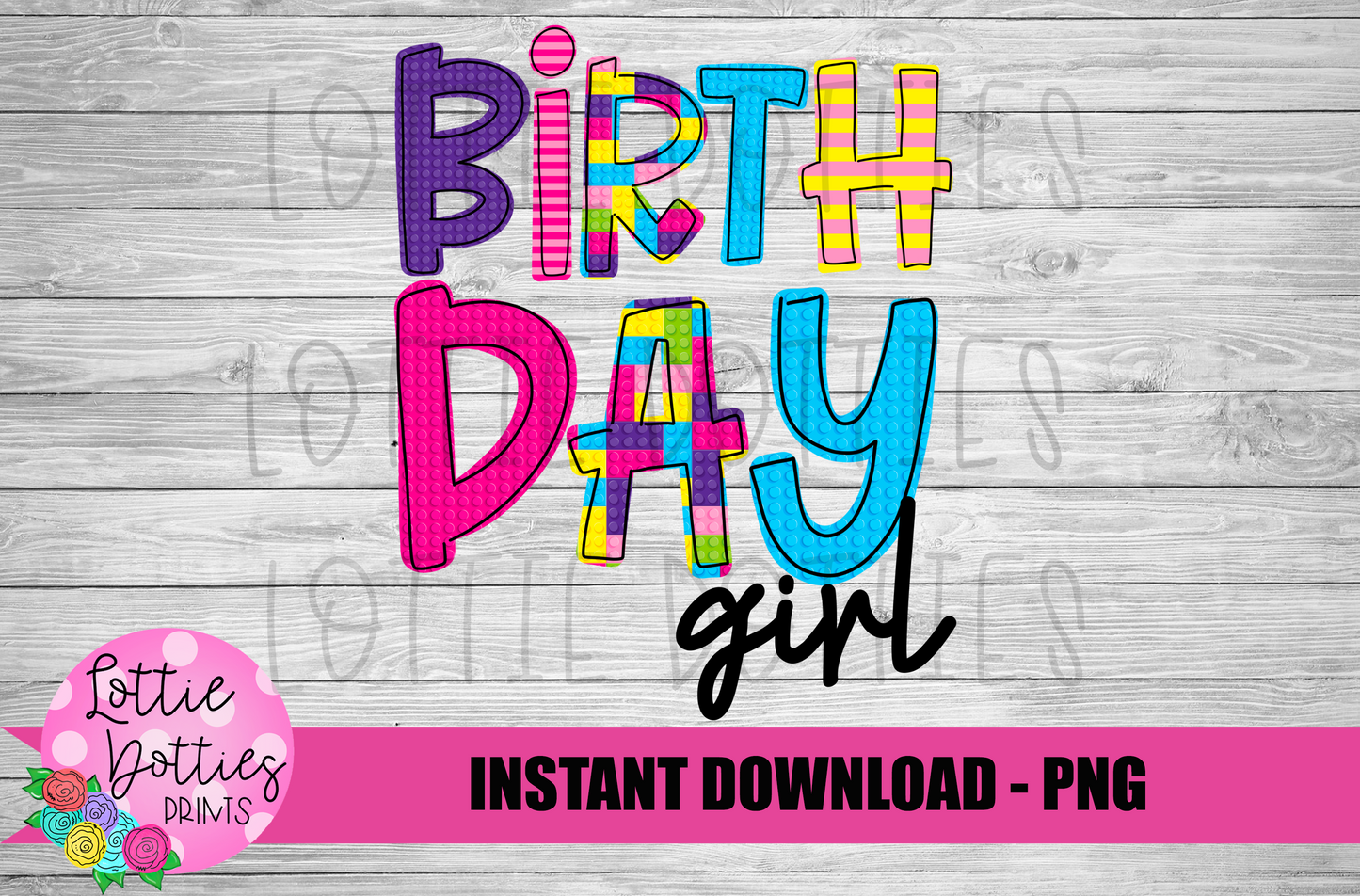 Birthday Girl Lego  Png  -Instant Download - Digital Download