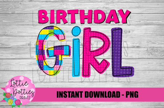 Birthday Girl Lego  Png  -Instant Download - Digital Download