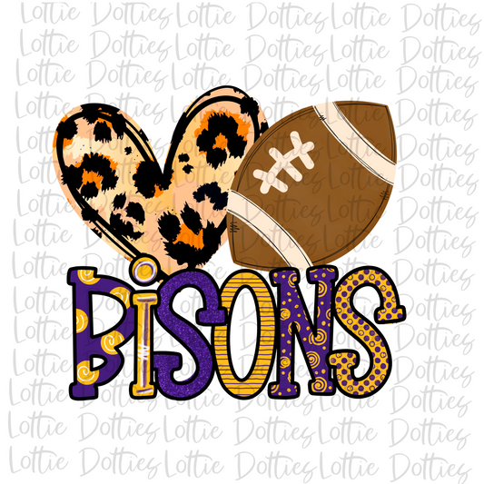 Bison - PNG - Bison Football  - Sublimation - Digital Download - Purple and Gold