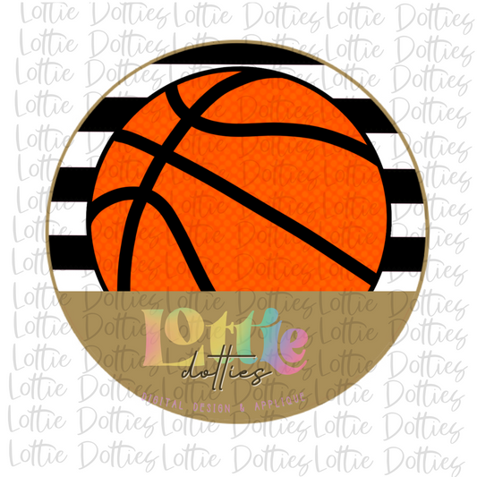 Basketball Circle  - PNG - Basketball  - Digital Download - Black and Vegas Gold