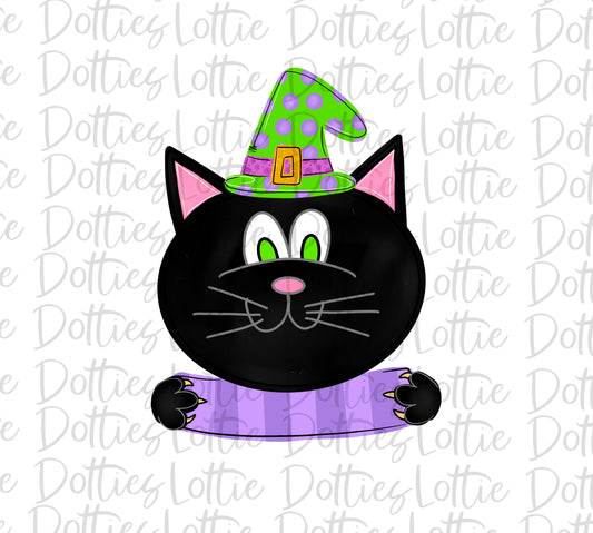 Black Cat  - PNG - Halloween - Sublimation - Digital Download