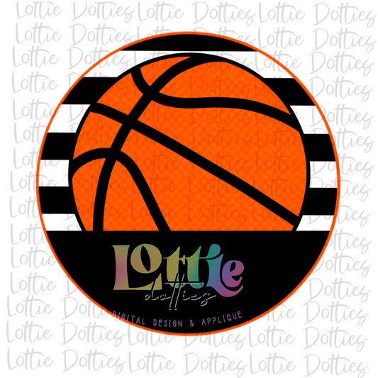 Basketball Circle  - PNG - Basketball  - Digital Download - Black and Orange
