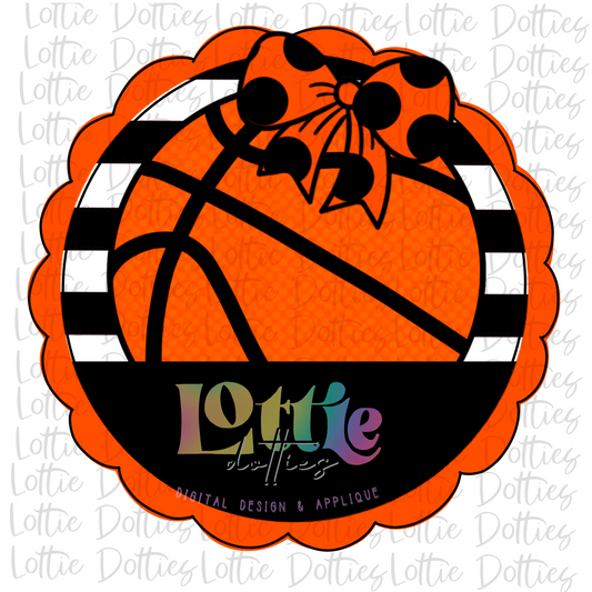 Basketball Scallop - PNG - Basketball  - Digital Download - Black and Orange
