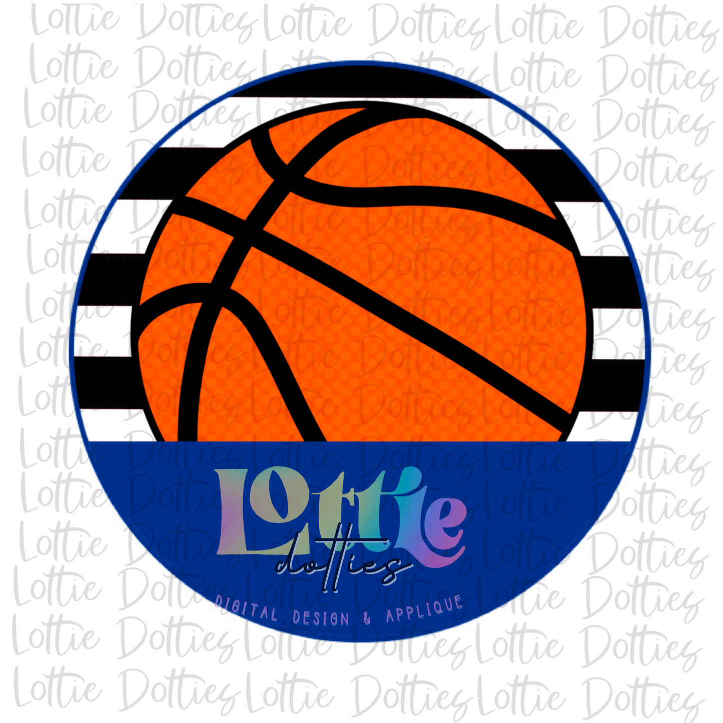 Basketball Circle  - PNG - Basketball  - Digital Download - Blue and Black