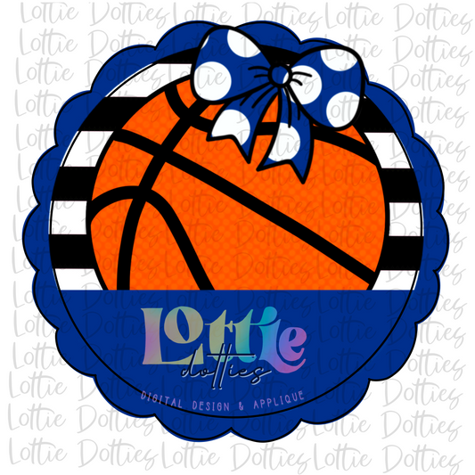 Basketball Scallop - PNG - Basketball  - Digital Download - Blue and Black
