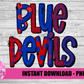 Blue Devils Png - Blue Devils Sublimation Design - Digital Download - Royal and Red