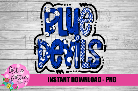 Blue Devils Png - Blue Devils Sublimation Design - Digital Download - Royal and White