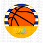 Basketball Circle  - PNG - Basketball  - Digital Download - Blue and gold
