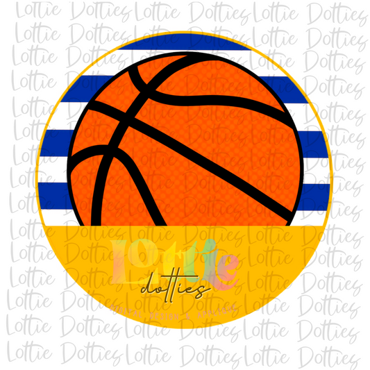Basketball Circle  - PNG - Basketball  - Digital Download - Blue and gold
