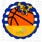 Basketball Scallop - PNG - Basketball  - Digital Download - Blue and Gold