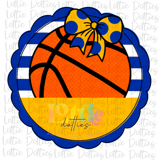 Basketball Scallop - PNG - Basketball  - Digital Download - Blue and Gold