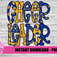 Cheerleader Png - Cheerleader Sublimation File- Blue and Gold Instant download - Digital Download