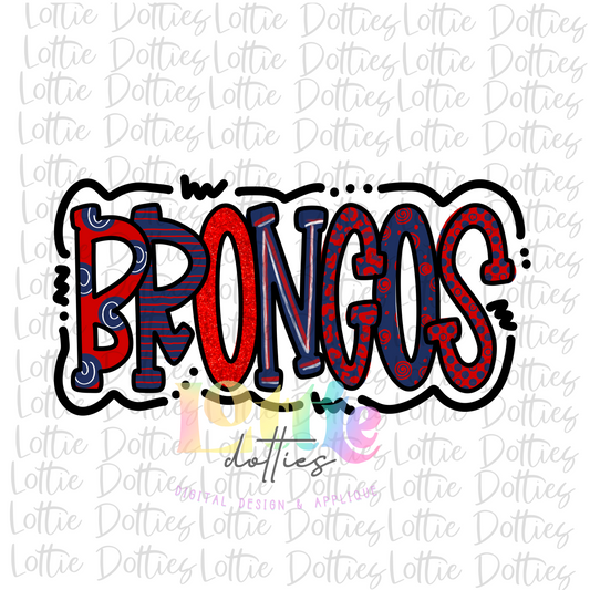 Broncos -  PNG   -  Sublimation Design - Red and Navy -  Digital Download