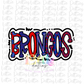 Broncos -  PNG   -  Sublimation Design - Red and Royal  -  Digital Download