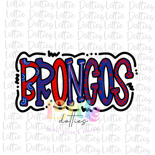 Broncos -  PNG   -  Sublimation Design - Red and Royal  -  Digital Download