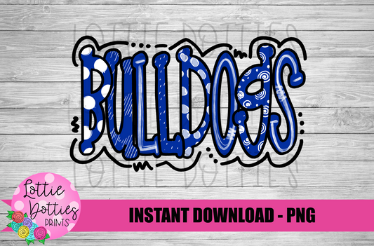 Bulldogs -  PNG - Bulldogs  -  Sublimation design - Digital Download -Blue and White