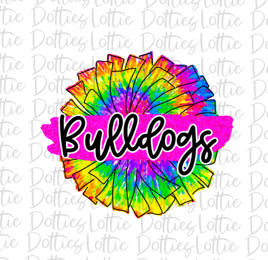 Bulldogs Pom Png - Cheer Sublimation File - Instant download - Digital Download