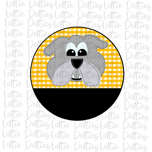 Bulldog Circle Design Png - Black and Gold Sublimation Design- Digital Download