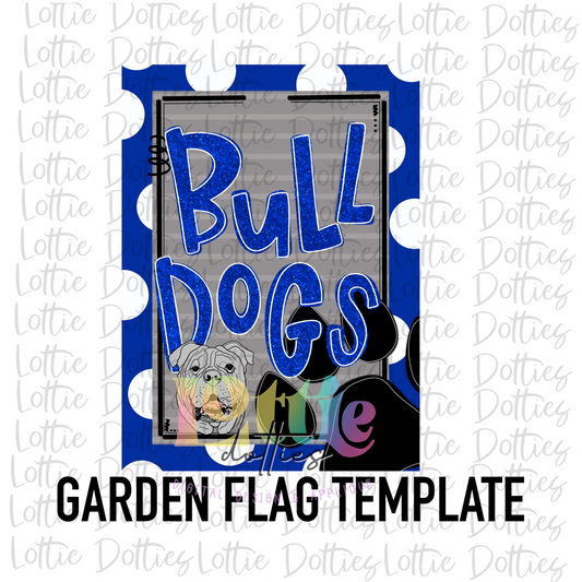 Bulldogs Flag PNG - Bulldogs Paws Sublimation - Digital Download - Royal