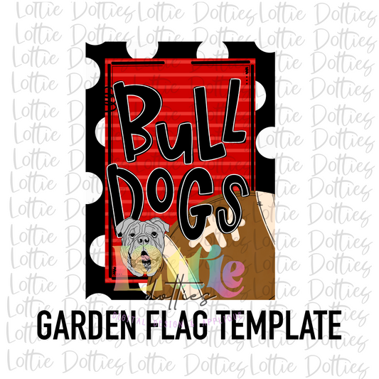 Bulldogs Flag PNG - Bulldogs Sublimation - Digital Download - Red and Black