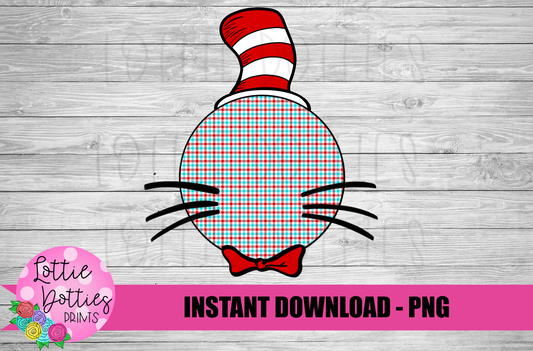 Read Across America PNG - Cat Circle- Digital Download - Read Across America Circle