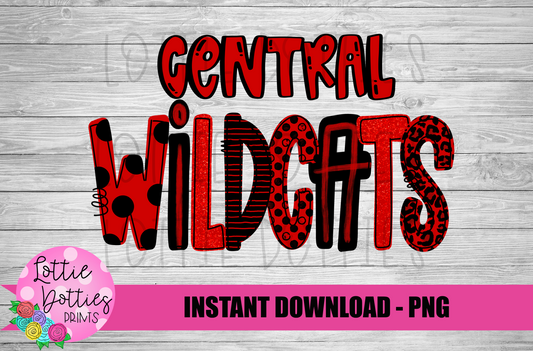 Central Wildcats  PNG - Wildcats -  sublimation design - Digital Download