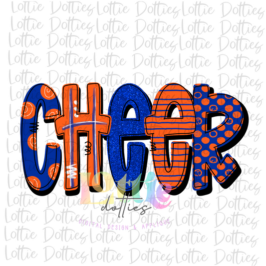 Cheer Png - Cheerleader Sublimation File -Royal and Orange  - Instant download - Digital Download