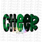 Cheer PNG - Cheerleader Sublimation File - Green and Black  - Instant download - Digital Download