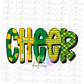 Cheer PNG - Cheerleader Sublimation File - Green and Yellow  - Instant download - Digital Download