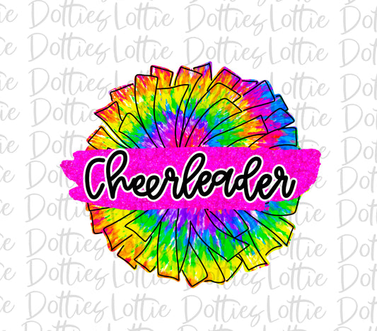 Cheerleader Pom Png - Cheer Sublimation File - Instant download - Digital Download