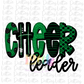Cheer leader Png - Cheerleader Sublimation File - Green and Black  - Instant download - Digital Download