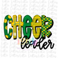 Cheer leader Png - Cheerleader Sublimation File - Green and Yellow  - Instant download - Digital Download