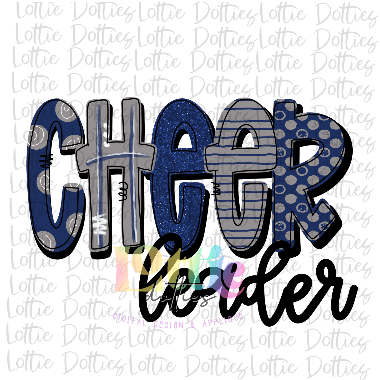 Cheer leader Png - Cheerleader Sublimation File - Navy and Gray - Instant download - Digital Download
