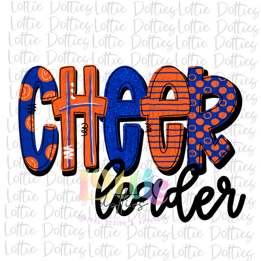 Cheer leader Png - Cheerleader Sublimation File - Royal and Orange  - Instant download - Digital Download