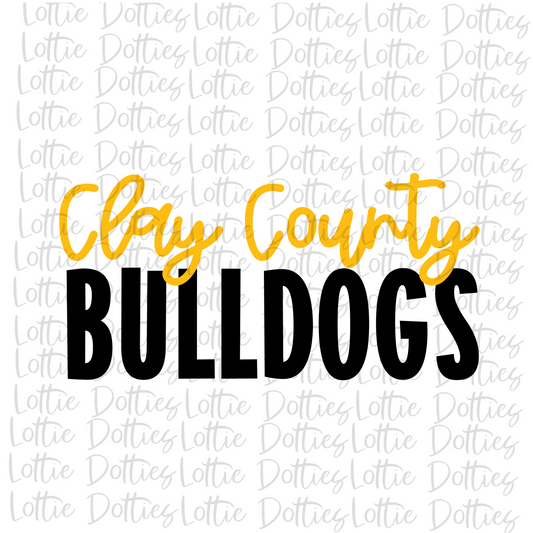 Bulldogs -  PNG - Clay County Bulldogs  -  Sublimation Design - Digital Download