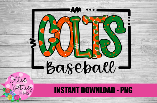 Colts Baseball PNG - Baseball Sublimation Design