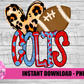 Love Colts Football  PNG - Football Sublimation Design