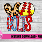 Love Colts Baseball and Softball -  PNG - Baseball and Softball Mix - Sublimation Design
