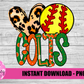 Peace Love Colts Softball PNG - Softball Sublimation Design