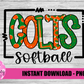 Colts Softball PNG - Softball Sublimation Design