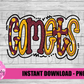 Comets - PNG - Comets - Sublimation - Digital Download - Maroon and Gold