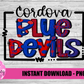 Cordora Blue Devils Png - Blue Devils Sublimation Design - Digital Download