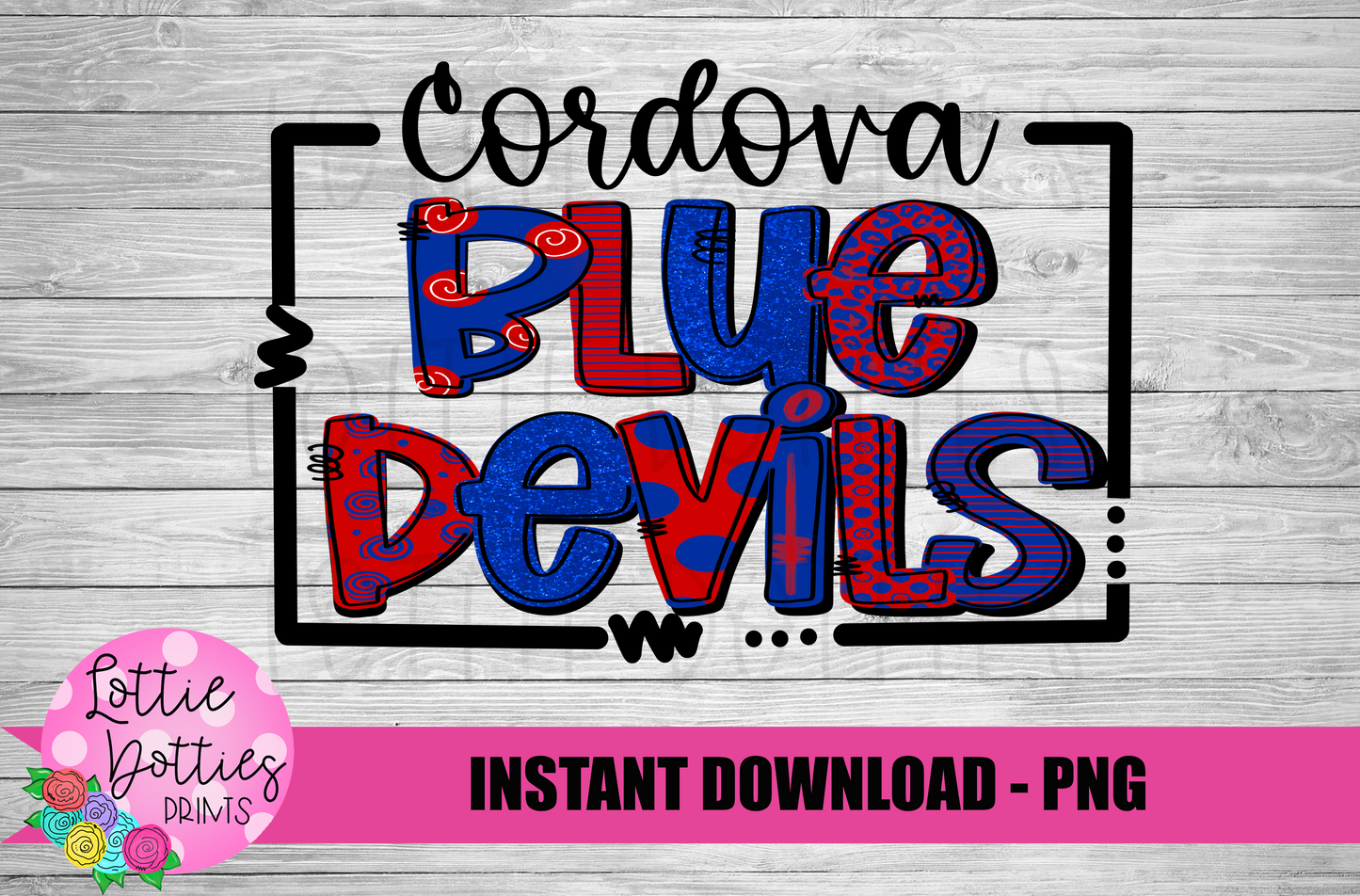 Cordora Blue Devils Png - Blue Devils Sublimation Design - Digital Download