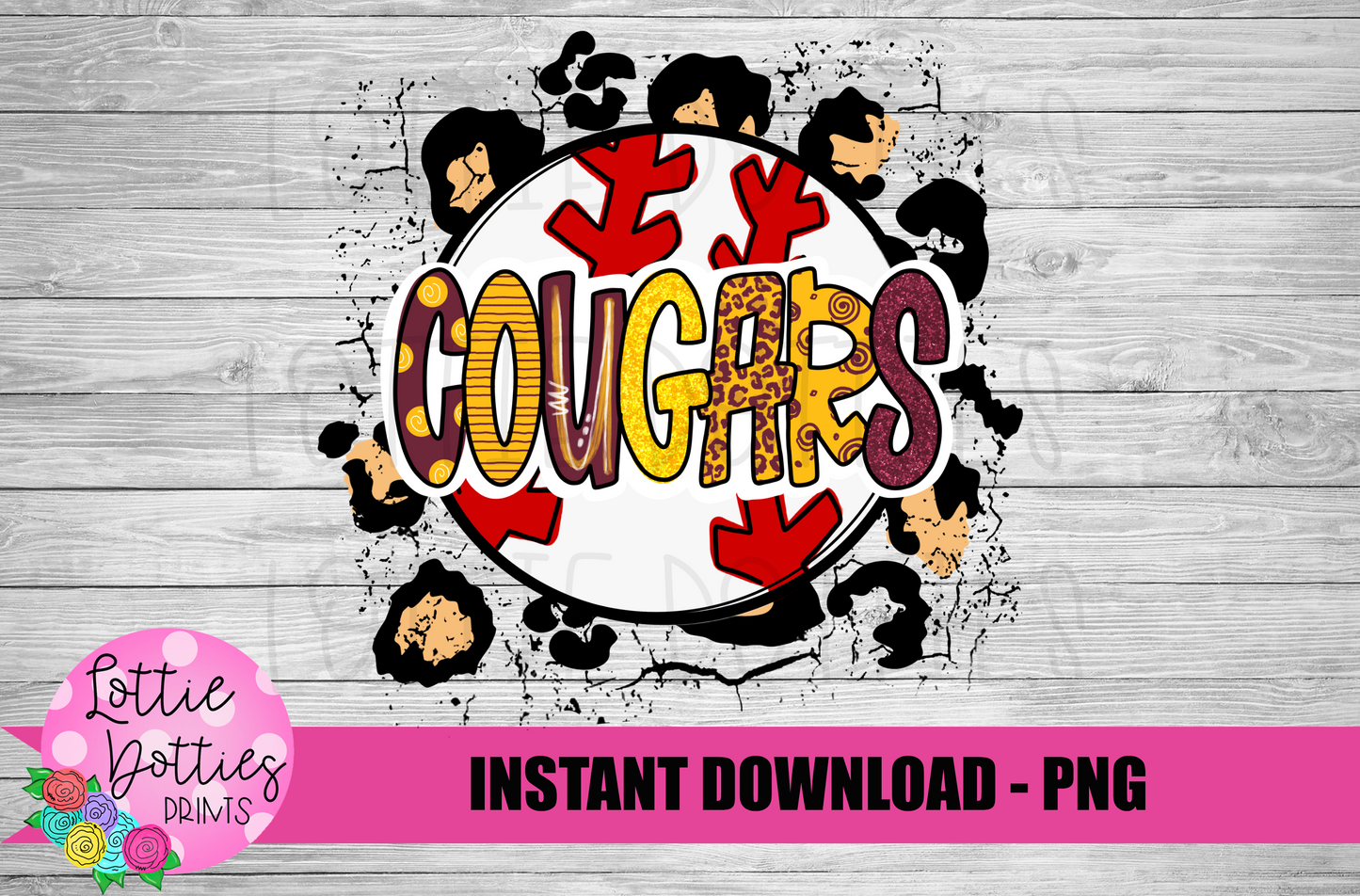 Cougars Baseball Png - Sublimation Design - Cougars  Sublimation- Digital Download