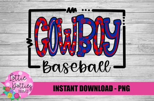 Cowboy Baseball  Png  - Cowboy Sublimation -  Digital Download