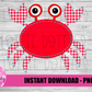 Crab Png - Crab  Design - Crab Summer Design - Sublimation